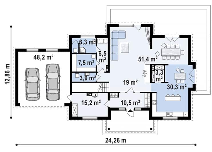 Çetinkaya Server 312m2 Çelik Ev Planı